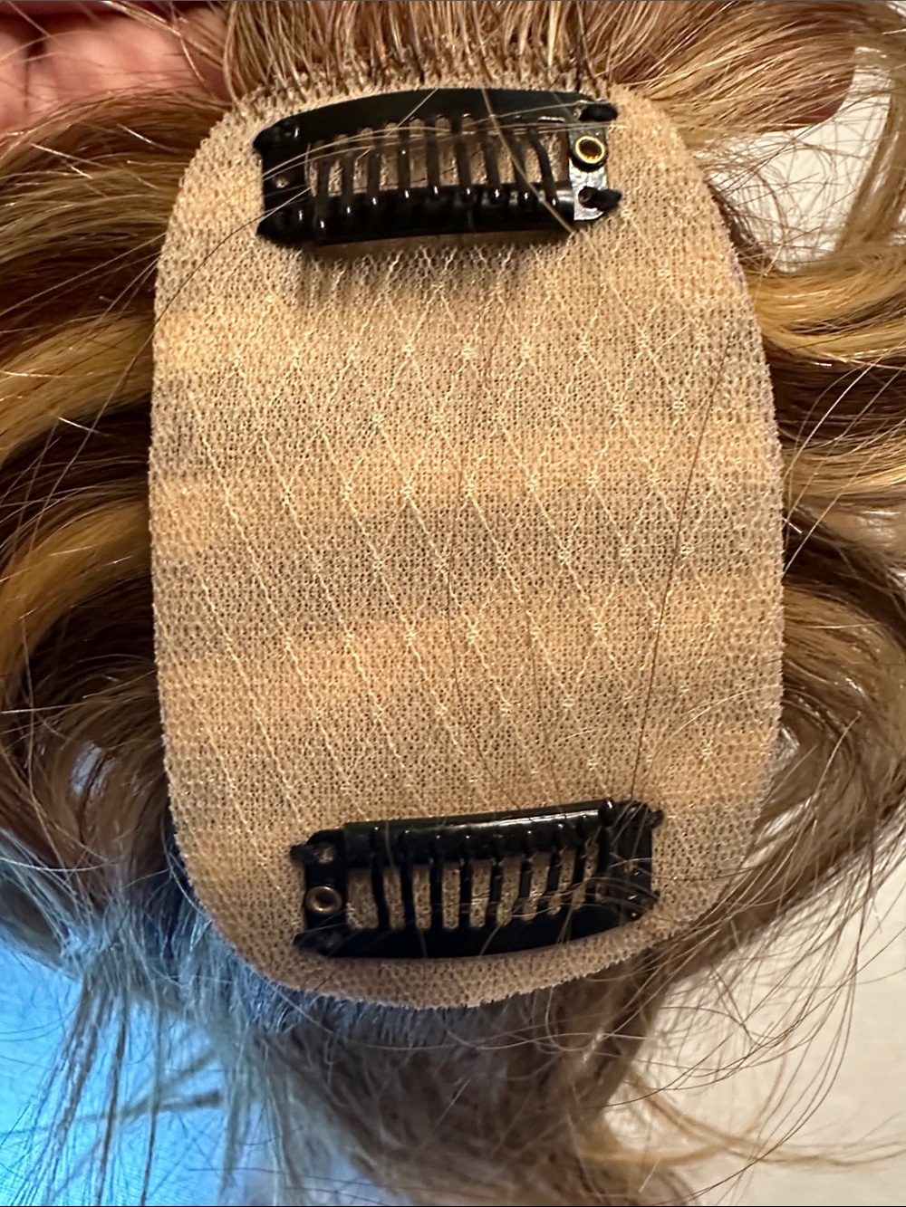 Blonde Brown Highlighted Women’s Hair Topper - Wispy Bangs - Picture 4 of 5
